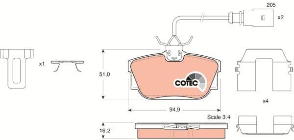 Brake Pad Set, disc brake COTEC GDB1326 - image 4