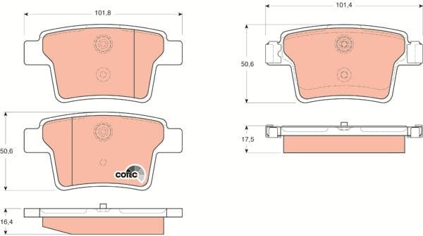 Brake Pad Set, disc brake COTEC GDB1665 - image 4