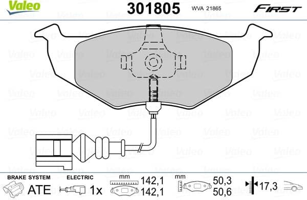 Brake Pad Set, disc brake ESSENTIAL 301805