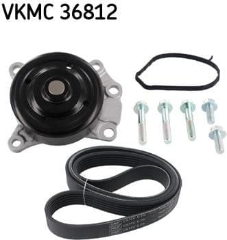 Water Pump + V-ribbed Belt Kit VKMC 36812 - image 2