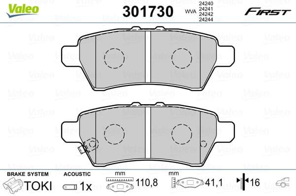 Brake Pad Set, disc brake ESSENTIAL 301730