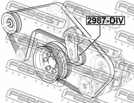 Tensioner Pulley, V-ribbed belt 2987-DIV - image 2