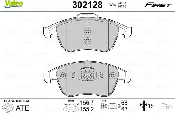 Brake Pad Set, disc brake ESSENTIAL 302128