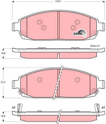 Brake pads front, Top Quality GDB4136 - image 3