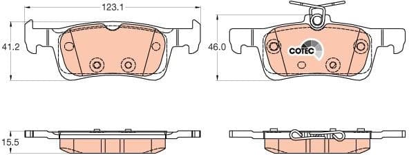 Brake pads rear, Top Quality GDB2037 - image 3