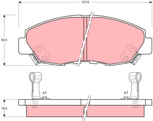 Brake Pad Set, disc brake GDB894 - image 2
