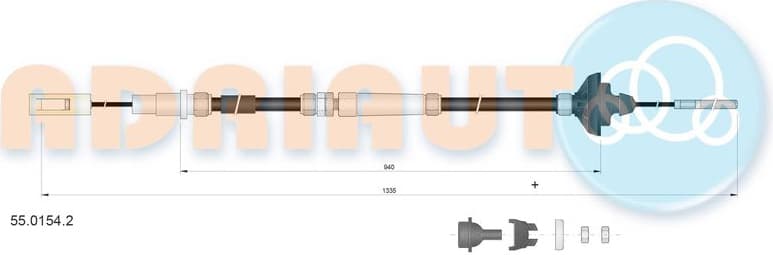 Cable Pull, clutch control 55.0154.2