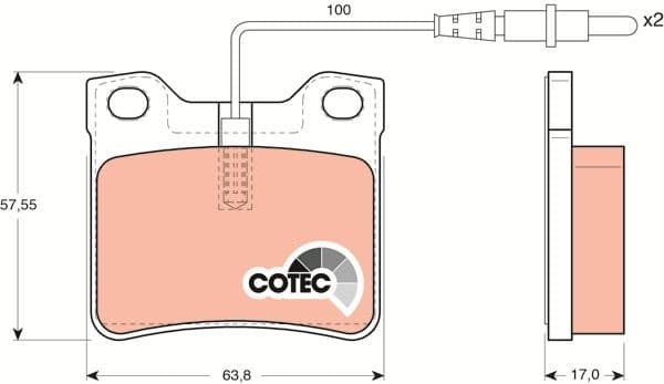 Brake Pad Set, disc brake COTEC GDB1289 - image 3