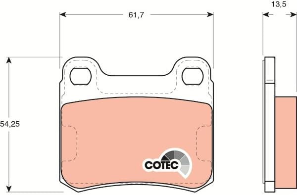 Brake Pad Set, disc brake COTEC GDB294 - image 3