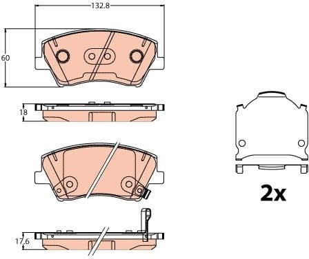 Brake Pad Set, disc brake GDB2203 - image 2