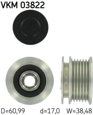 Alternator Freewheel Clutch VKM 03822 - image 2