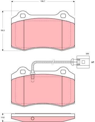Brake Pad Set, disc brake GDB1644 - image 2