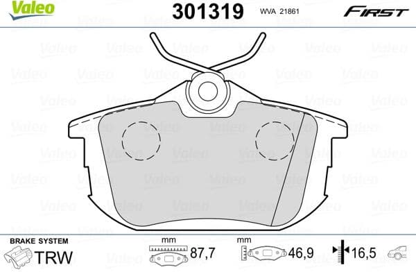 Brake Pad Set, disc brake ESSENTIAL 301319