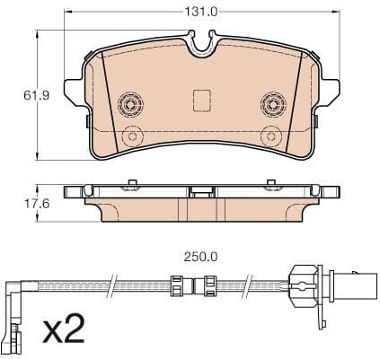 Brake pads rear, Top Quality GDB1975 - image 3