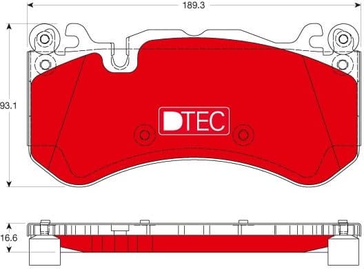 Brake Pad Set, disc brake DTEC COTEC GDB1734DTE - image 2