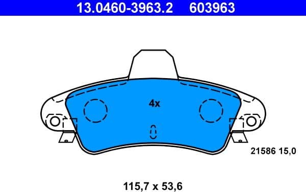 Brake Pad Set, disc brake 13.0460-3963.2
