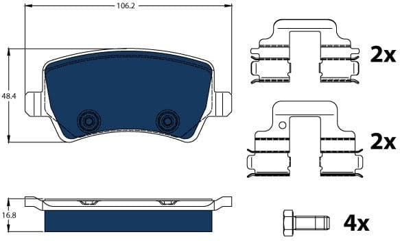 Brake Pad Set, disc brake ELECTRIC BLUE GDB1685BTE - image 2