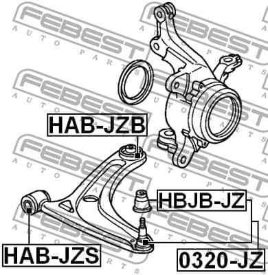 Mounting, control/trailing arm HAB-JZB - image 2