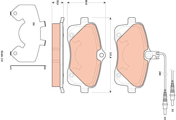 Brake Pad Set, disc brake GDB1895 - image 2