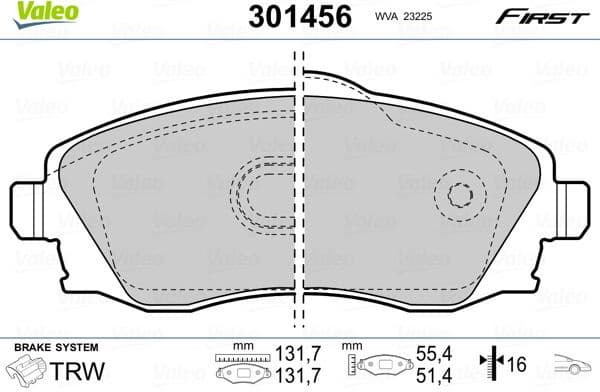 Brake Pad Set, disc brake ESSENTIAL 301456