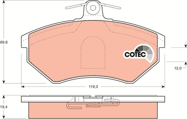 Brake Pad Set, disc brake COTEC GDB1044 - image 4