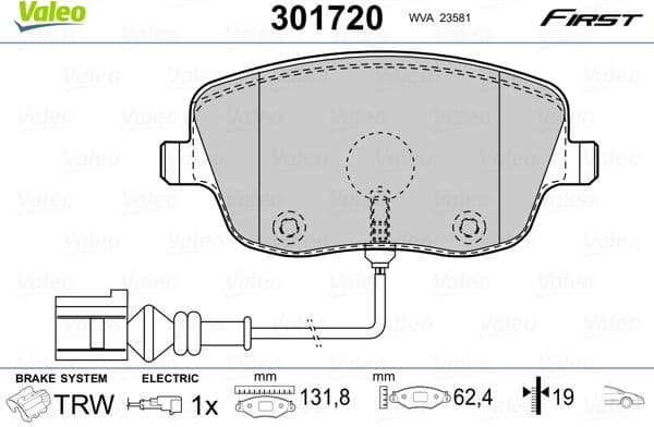 Brake Pad Set, disc brake ESSENTIAL 301720
