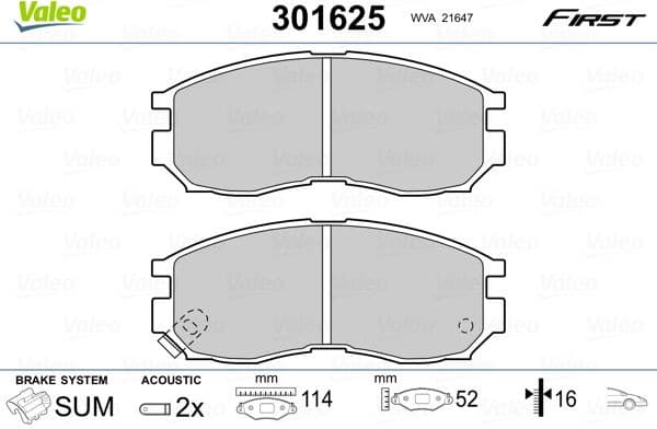 Brake Pad Set, disc brake ESSENTIAL 301625