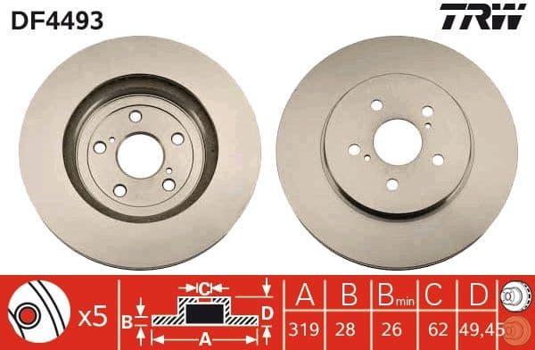 Brake Disc DF4493 - image 2