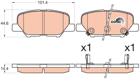 Brake Pad Set, disc brake COTEC GDB3583 - image 3