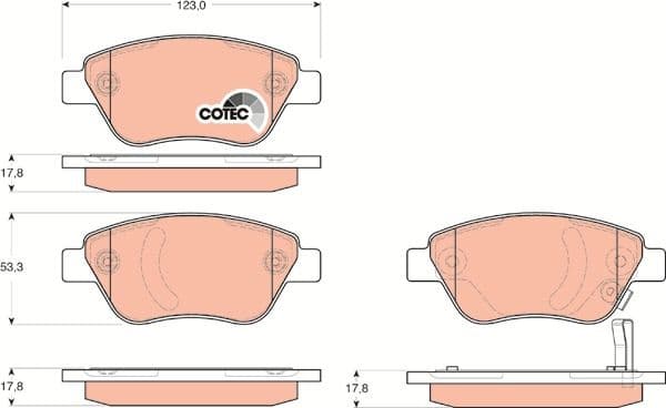 Brake Pad Set, disc brake COTEC GDB1700 - image 3