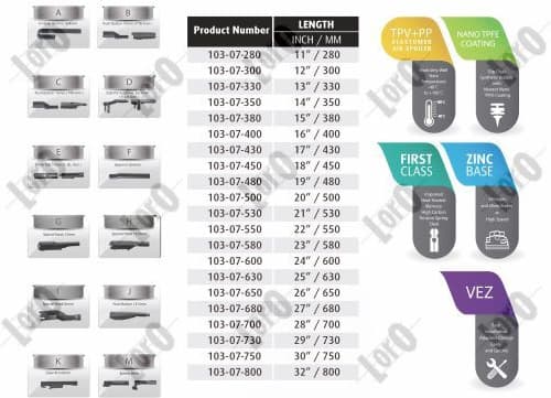 Wiper Blade LORO 103-07-550 - image 2