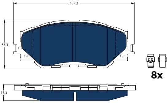Brake Pad Set, disc brake ELECTRIC BLUE GDB3425BTE - image 2