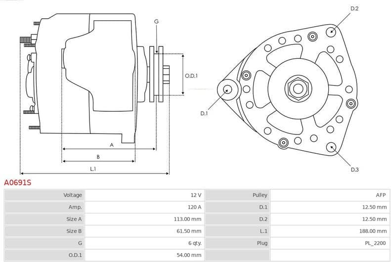Alternator AS A0691S - image 5