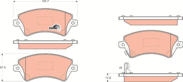 Brake Pad Set, disc brake COTEC GDB3288 - image 3