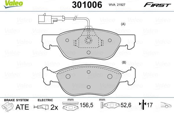 Brake Pad Set, disc brake ESSENTIAL 301006