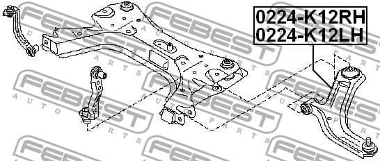 Control/Trailing Arm, wheel suspension 0224-K12RH - image 2