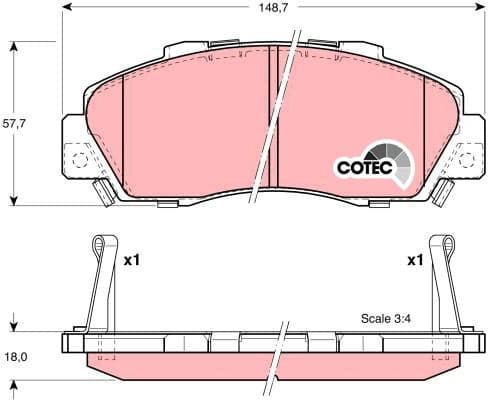 Brake Pad Set, disc brake COTEC GDB3177 - image 3