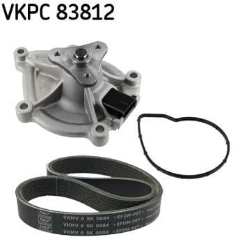 Water Pump + V-ribbed Belt Kit VKMC 33843 - image 2