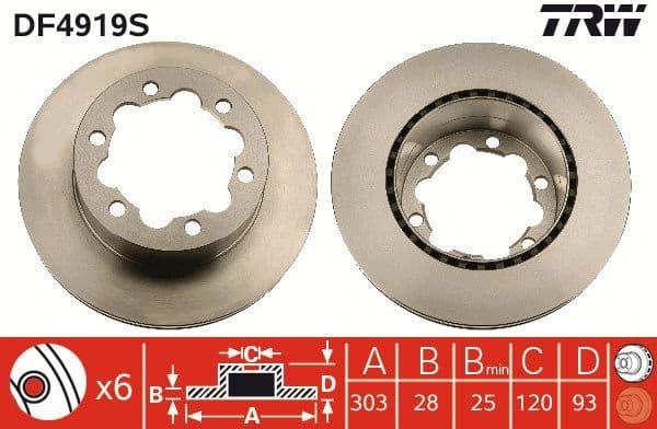 Brake disc, 1pcs REAR, Top Quality DF4919S - image 3