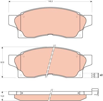 Brake Pad Set, disc brake GDB877 - image 2