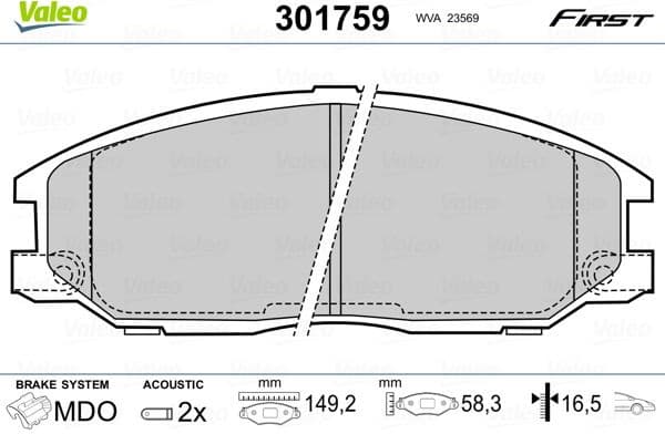 Brake Pad Set, disc brake ESSENTIAL 301759