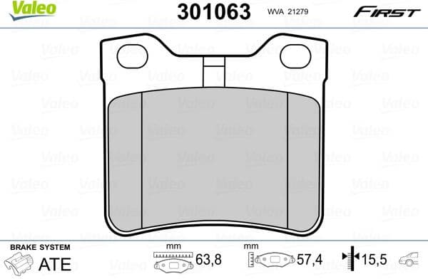 Brake Pad Set, disc brake ESSENTIAL 301063