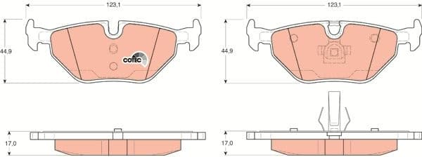 Brake pads rear, Top Quality GDB1344 - image 3
