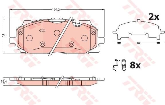 Brake pads front, Top Quality GDB2190 - image 2