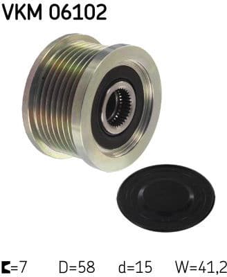 Alternator Freewheel Clutch VKM 06102 - image 2