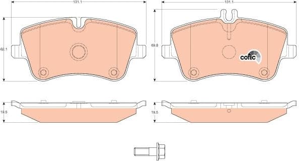 Brake pads front, Top Quality GDB1413 - image 2
