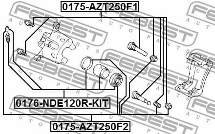 Repair Kit, brake caliper 0176-NDE120R-KIT