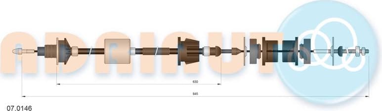 Cable Pull, clutch control 07.0146