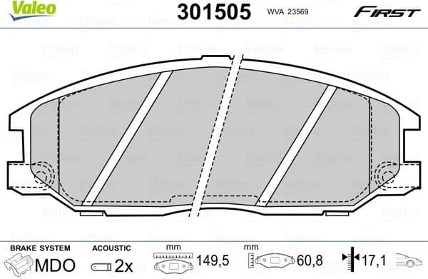 Brake Pad Set, disc brake ESSENTIAL 301505