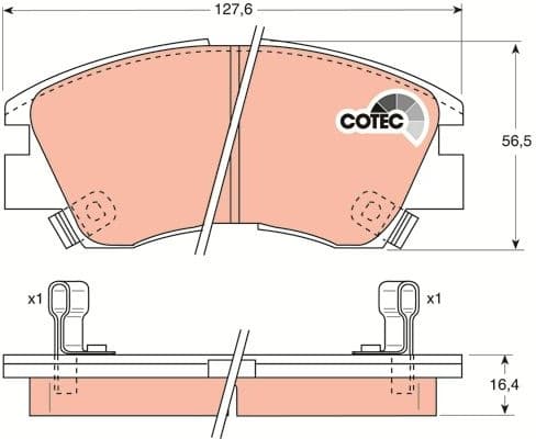 Brake Pad Set, disc brake COTEC GDB729 - image 3